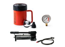 Hydr. Cilinder HHS-206 | Handpomp HP-212 | 2-traps-1 Liter | Manometer HG-1 Ï100 mm | Slang HC-2 L = 2.00 mtr | WLL 23.000 kg