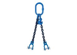 Ketting 2-sprong 8 mm, Gaffelsluiting, 7 mtr, 2 inkorthaken