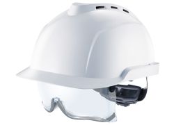 MSA V-Gard 930 geventileerde veiligheidshelm | Geïntegreerde overzetbril | Wit
