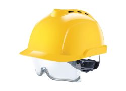 MSA V-Gard 930 geventileerde veiligheidshelm | Geïntegreerde overzetbril | Geel