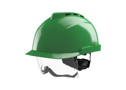 MSA V-Gard 930 geventileerde veiligheidshelm | Geïntegreerde overzetbril | Groen