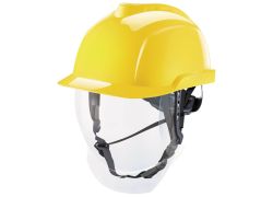 MSA V-Gard 950 ongeventileerde veiligheidshelm | Geïntegreerd gelaatsscherm l | Geel