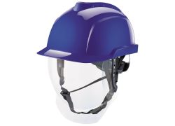 MSA V-Gard 950 ongeventileerde veiligheidshelm | Geïntegreerd gelaatsscherm l | Blauw