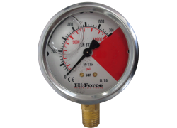 Hi-Force manometer type HG-63G | °63 mm | 700 bar | Aansluiting 1/4°-18NPT