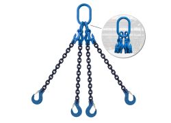 Ketting 4-sprong 6 mm | MFX incl. inkorthaken | Klephaak | 3 m Werklengte
