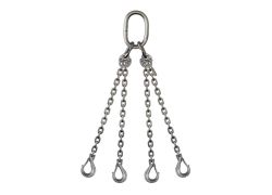 RVS Kettingviersprong 6mm, Klephaak, 8 m, 1 inkorthaak