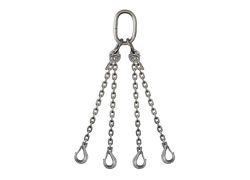 RVS Kettingviersprong 13mm, Klephaak, 1.5 m, 2 inkorthaken