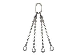 RVS Kettingviersprong 13mm, Klephaak, 8.5 m, 4 inkorthaken
